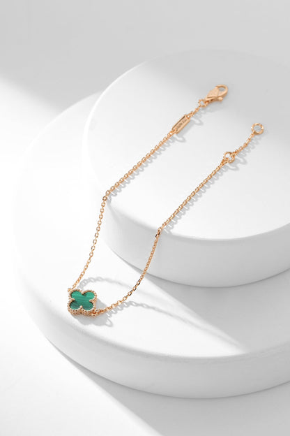 [Everoly JW]CLOVER ARMBAND MALACHIT 1 MOTIV
