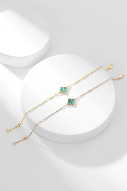 [Everoly JW]CLOVER ARMBAND MALACHIT 1 MOTIV