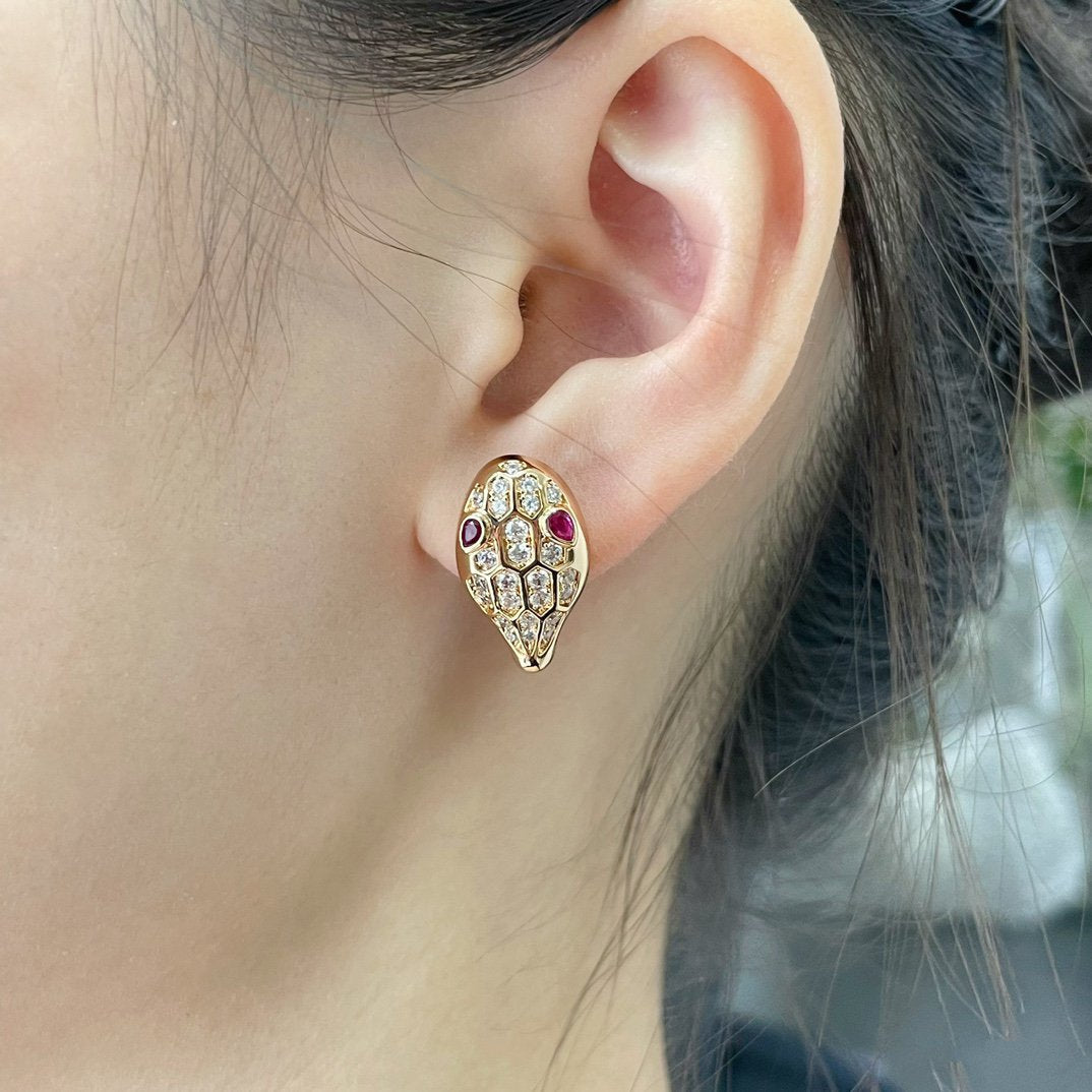 [Elitejewels]SERPENT DIAMOND STUD EARRINGS