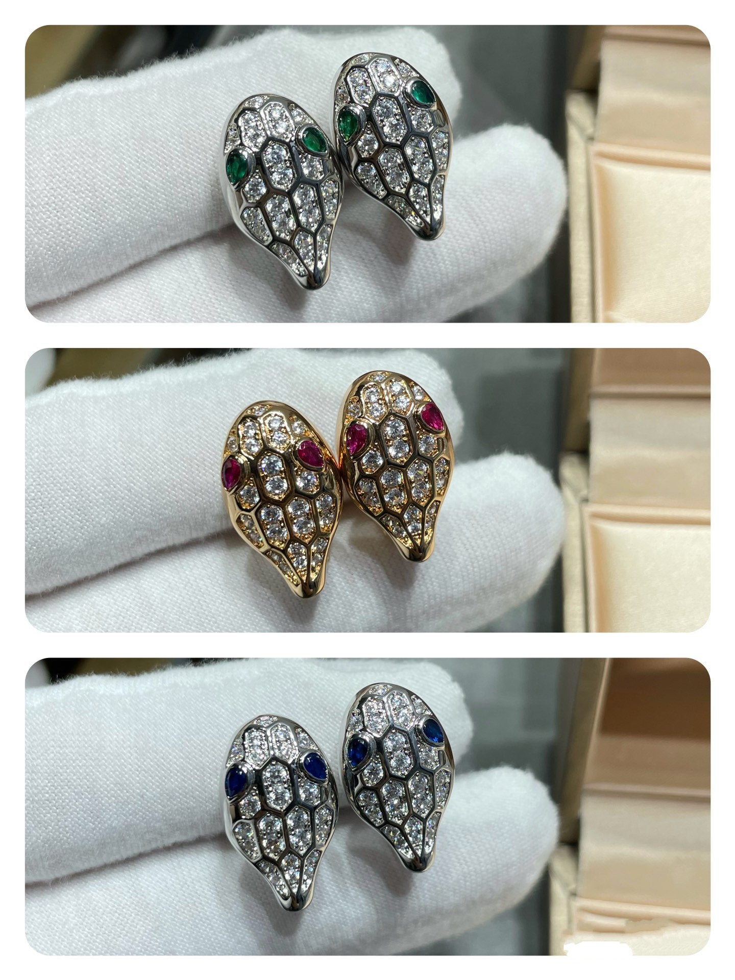 [Elitejewels]SERPENT DIAMOND STUD EARRINGS