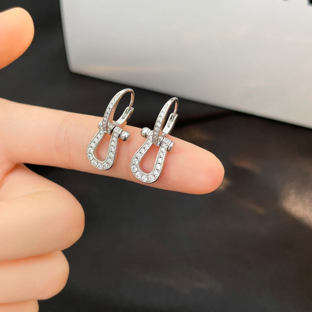 [Everoly JW]FORCE 10 FULL DIAMOND DROP EARRINGS MEDIUM MODEL
