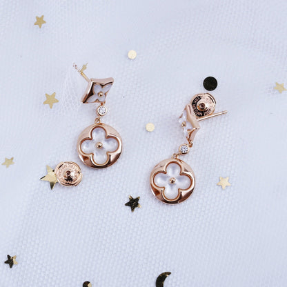[Everoly JW]Ohrringe mit Stern und Sonne in Roségold