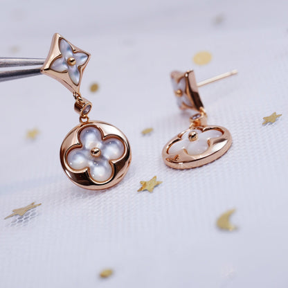 [Everoly JW]Ohrringe mit Stern und Sonne in Roségold