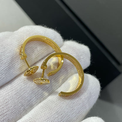 [Elitejewels]LOVE DIAMOND GOLD HOOP EARRINGS