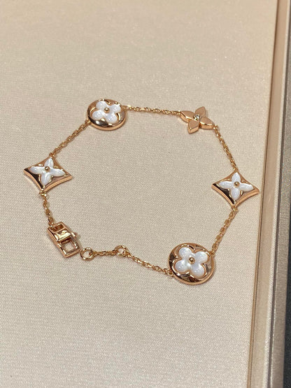 [Everoly JW] Armband mit Stern- und Sonnenmotiv, 5 Mops, Roségold