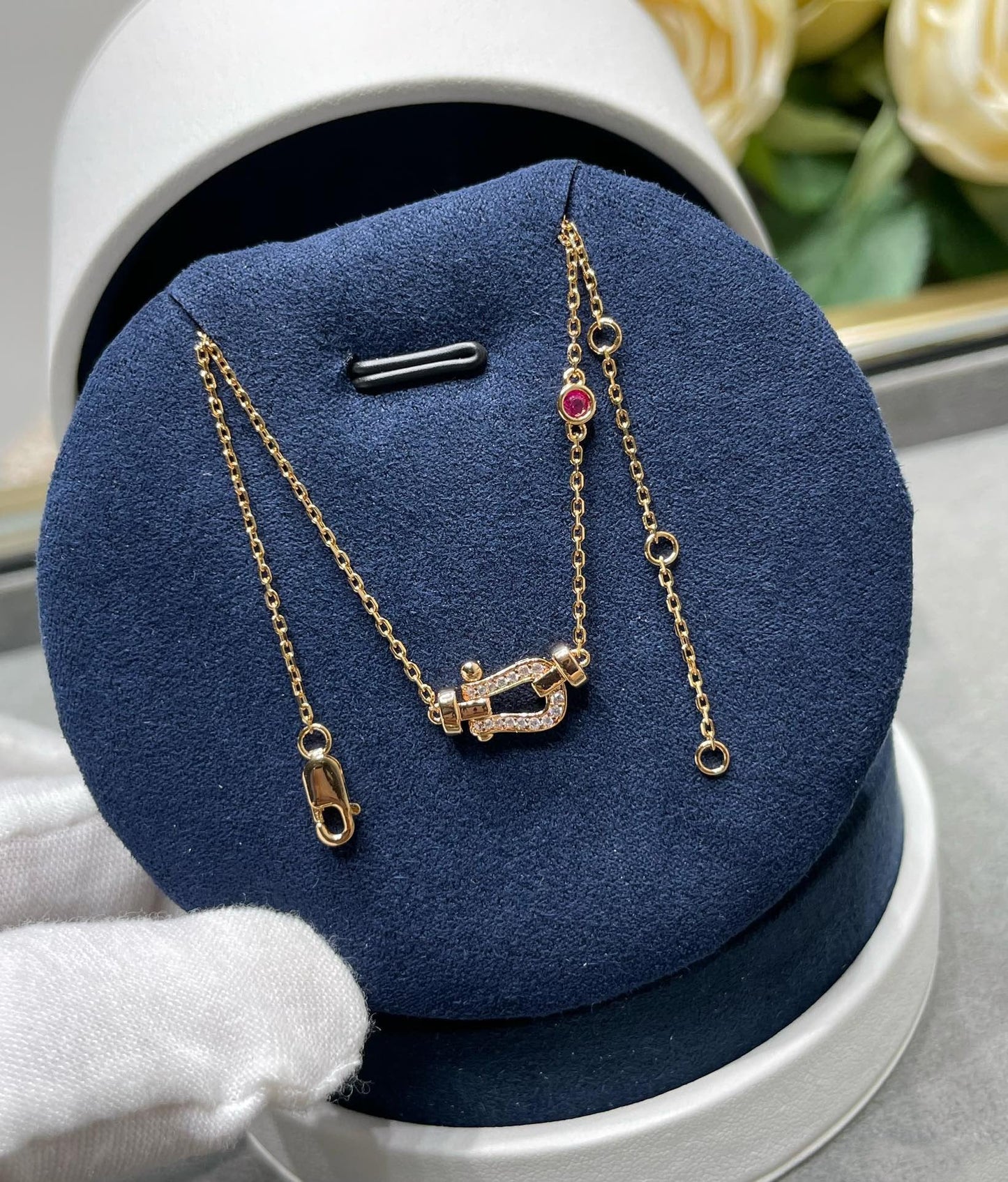 [Everoly JW]FORCE 10 DIAMOND PINK GOLD NECKLACE