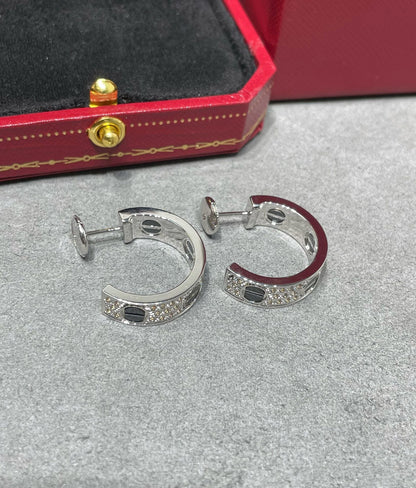 [Everoly JW]LOVE KERAMIK DIAMANT-BESCHMUCKTE SILBER-OHRRINGE