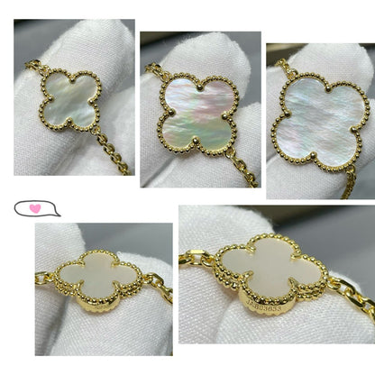 [Everoly JW]CLOVER 16 MOTIV WEISS MOP GOLD HALSKETTE