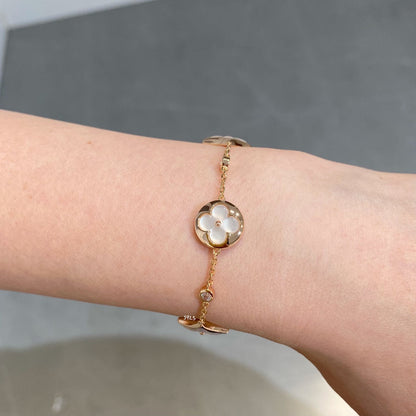 [Everoly JW]Armband mit Stern- und Sonnenmotiv, 4 Motive, Weiß, Perlmutt, Roségold 