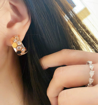 [Everoly JW]ビーラブ ダイヤモンド フープピアス
