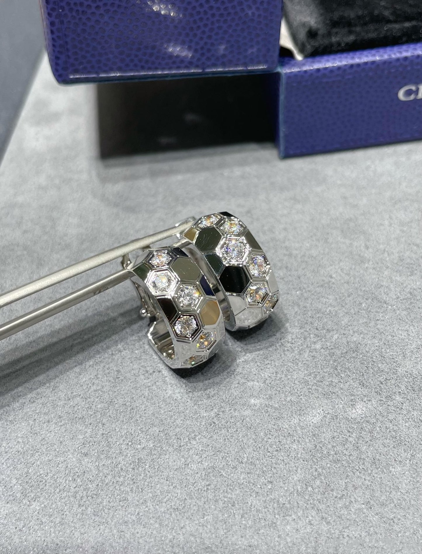 [Everoly JW]ビーラブ ダイヤモンド フープピアス