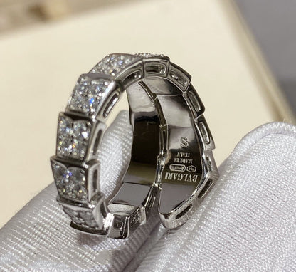 [Elitejewels]SERPENTI RING SILVER DIAMOND PAVED