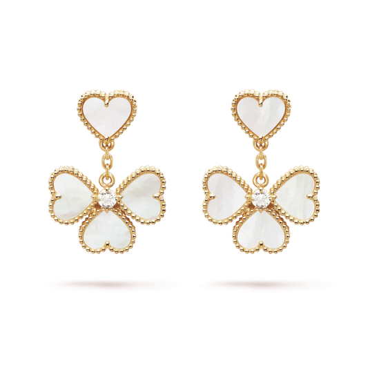 [Elitejewels]CLOVER SWEET WHITE MOP EARRINGS