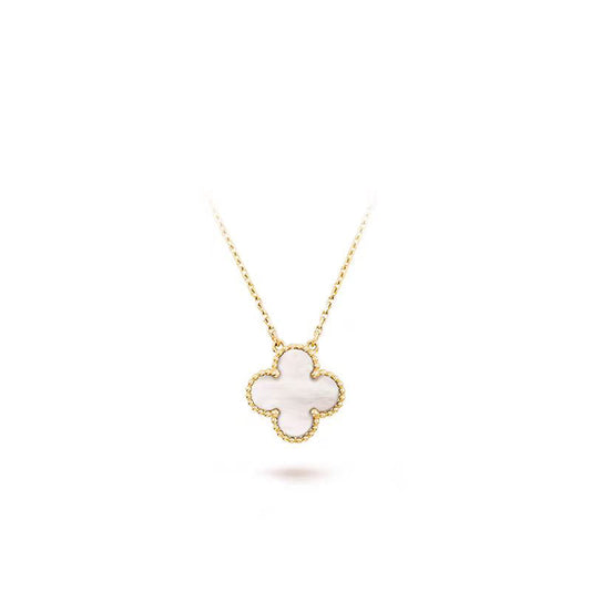 [Elitejewels]CLOVER 15MM WHITE MOP NECKLACE