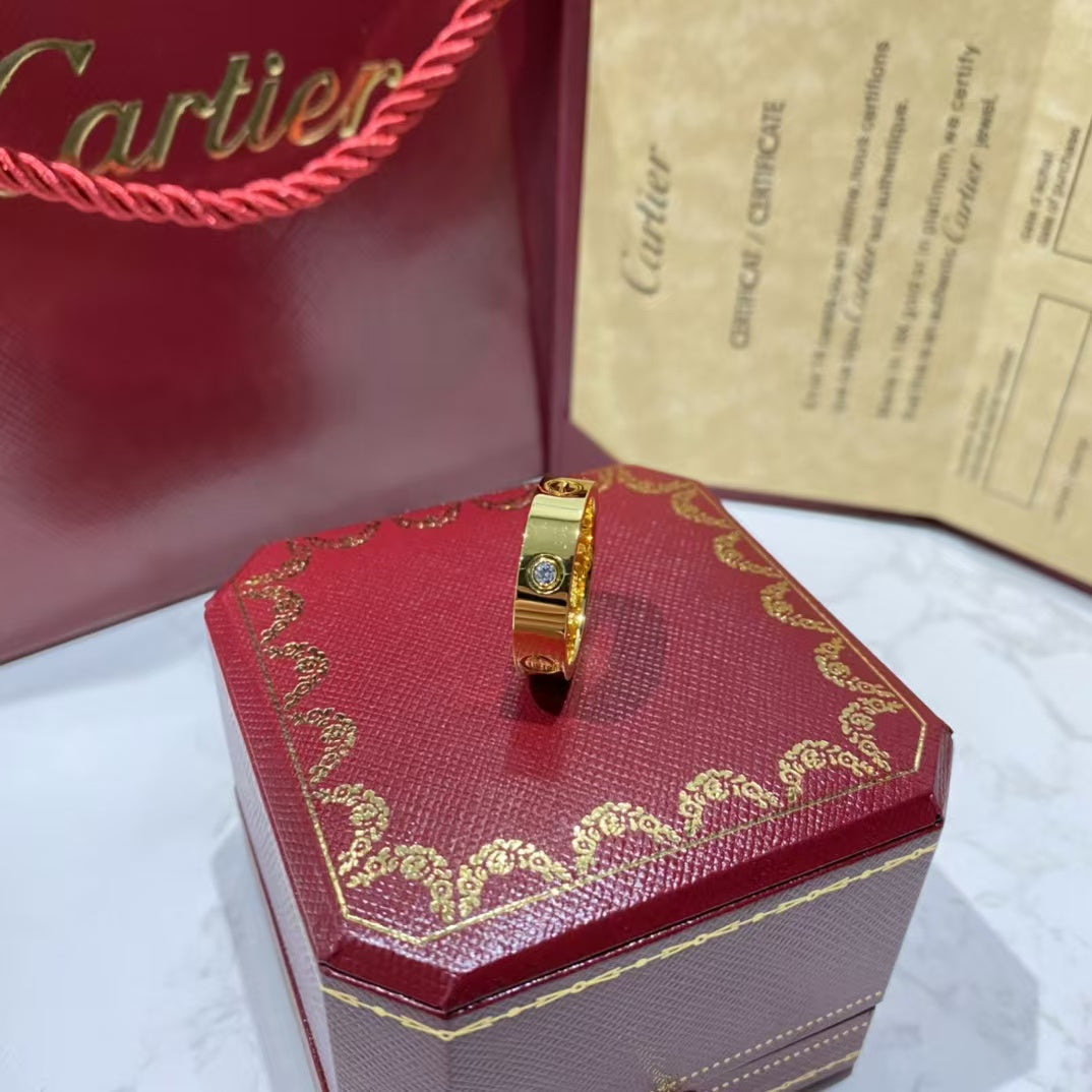[Everoly JW]LOVE RING 5.5MM 3 DIAMONDS GOLD