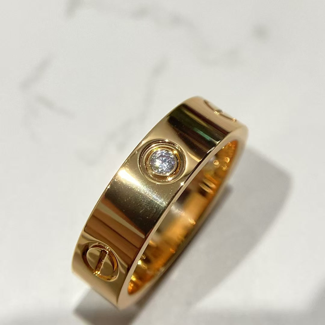 [Everoly JW]Liebesring 5,5 mm 3 Diamanten Roségold
