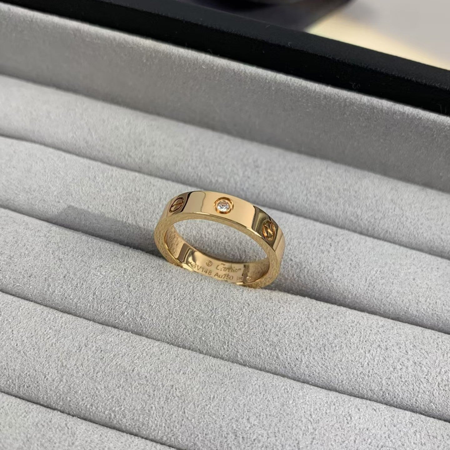 [Everoly JW] Liebesring 4mm 1 Diamant Roségold