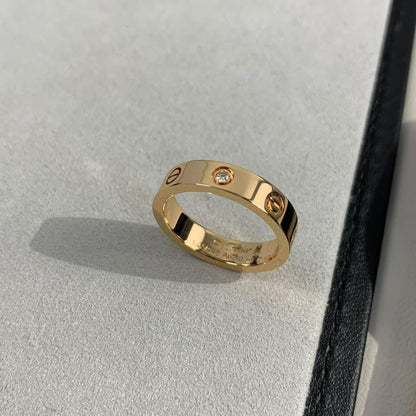[Everoly JW] Liebesring 4mm 1 Diamant Roségold