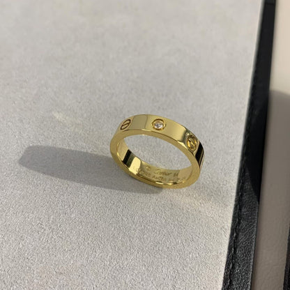[Everoly JW]Liebesring 4mm 1 Diamant Gold