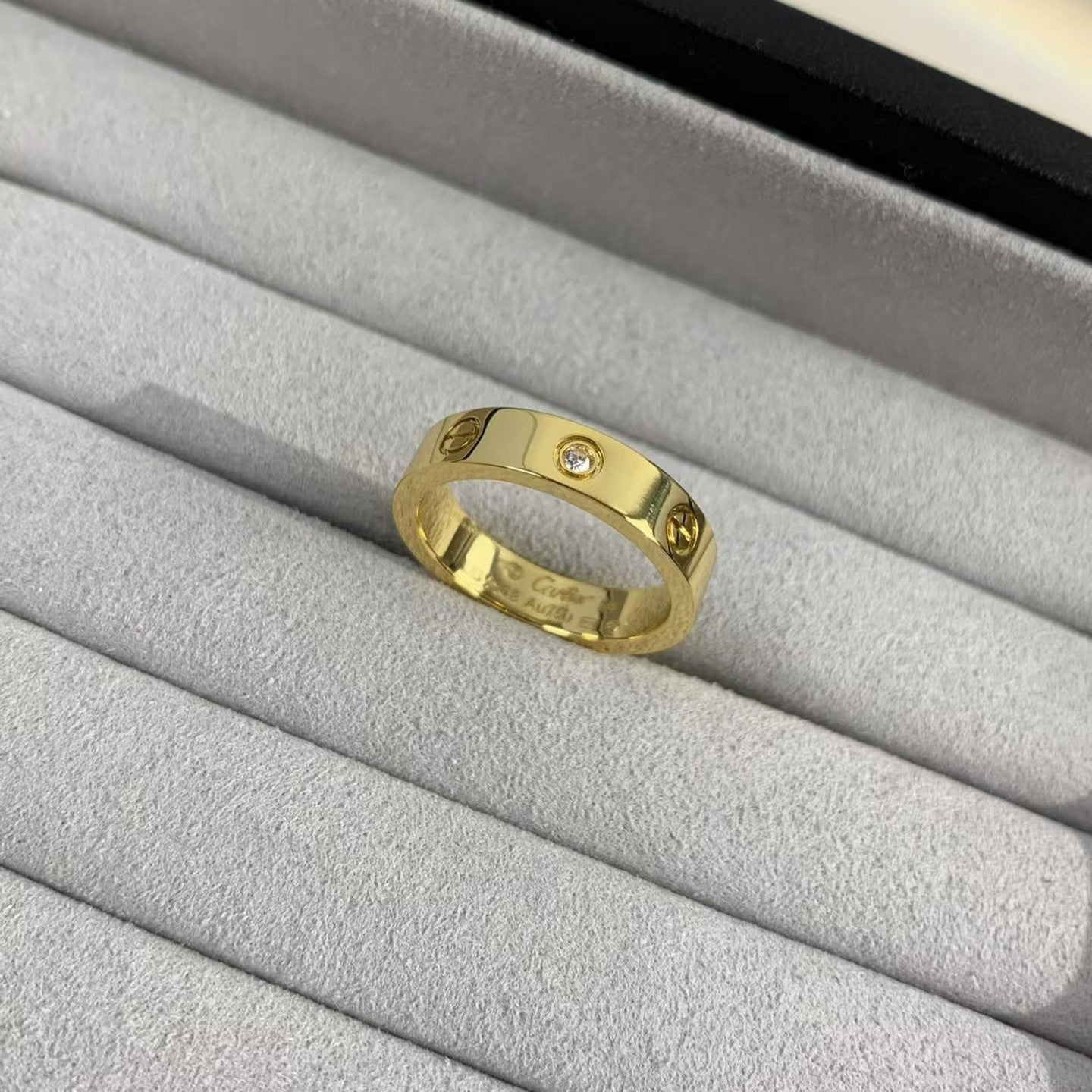 [Everoly JW]Liebesring 4mm 1 Diamant Gold