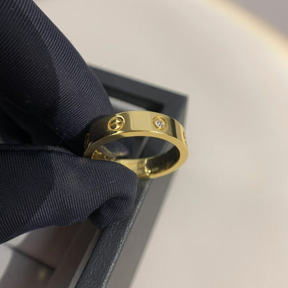 [Everoly JW]Liebesring 4mm 1 Diamant Gold