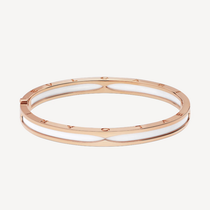 [Elitejewels]ZERO 1 PINK GOLD WITH WHITE CERAMIC BRACELET