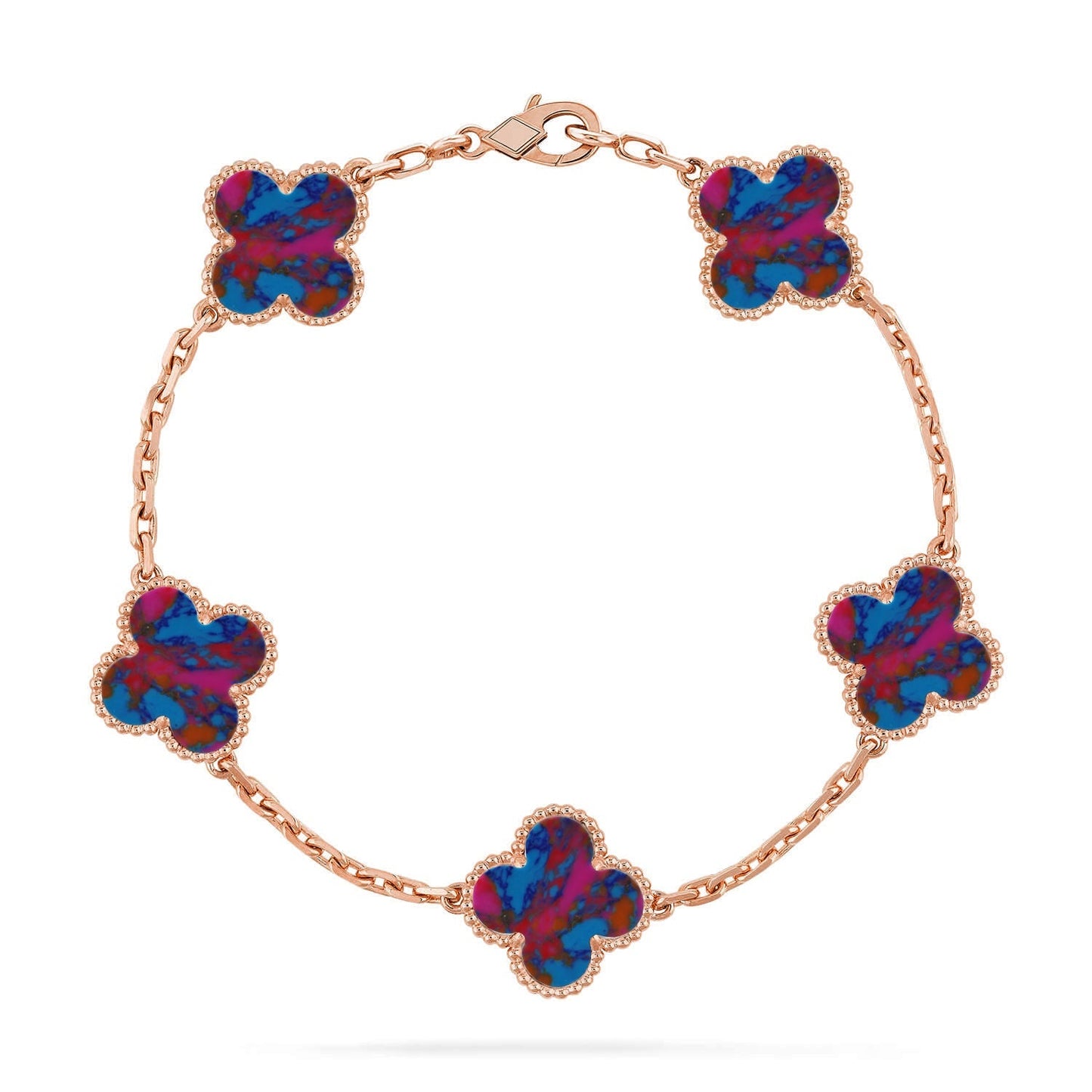 [Everoly JW] CLOVER 5 MOTIF COLOR GEMSTONES BRACELET COLLECTION