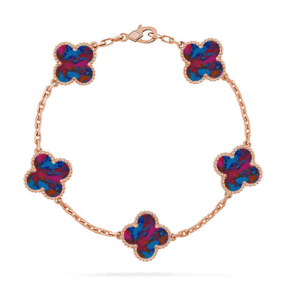 [Everoly JW] CLOVER 5 MOTIF COLOR GEMSTONES BRACELET COLLECTION