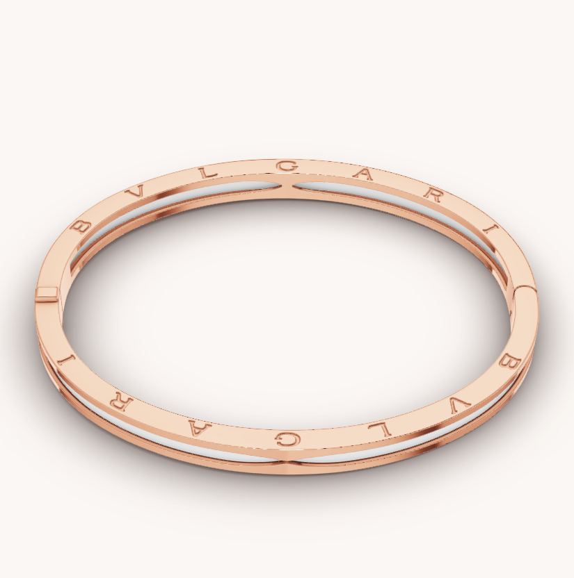 [Elitejewels]ZERO 1 PINK GOLD WITH WHITE CERAMIC BRACELET