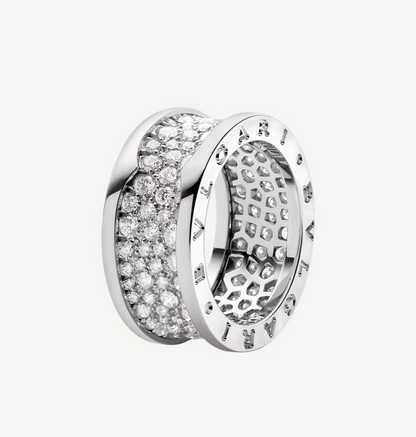 [Elitejewels]ZERO 1 MIT GEPAPSTETEN DIAMANTEN AUF DEM SPIRALRING