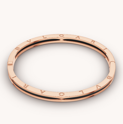 [Elitejewels]ZERO 1 PINK GOLD WITH BLACK CERAMIC BRACELET