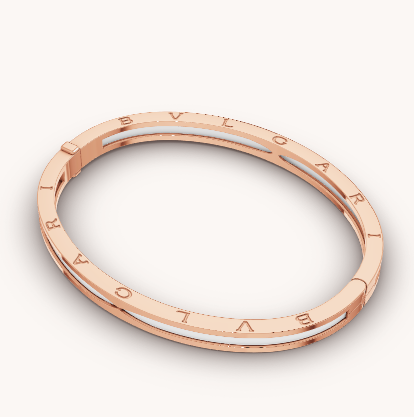 [Elitejewels]ZERO 1 PINK GOLD WITH WHITE CERAMIC BRACELET