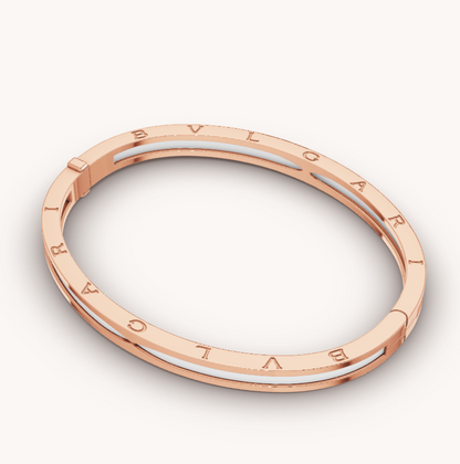 [Elitejewels]ZERO 1 PINK GOLD WITH WHITE CERAMIC BRACELET