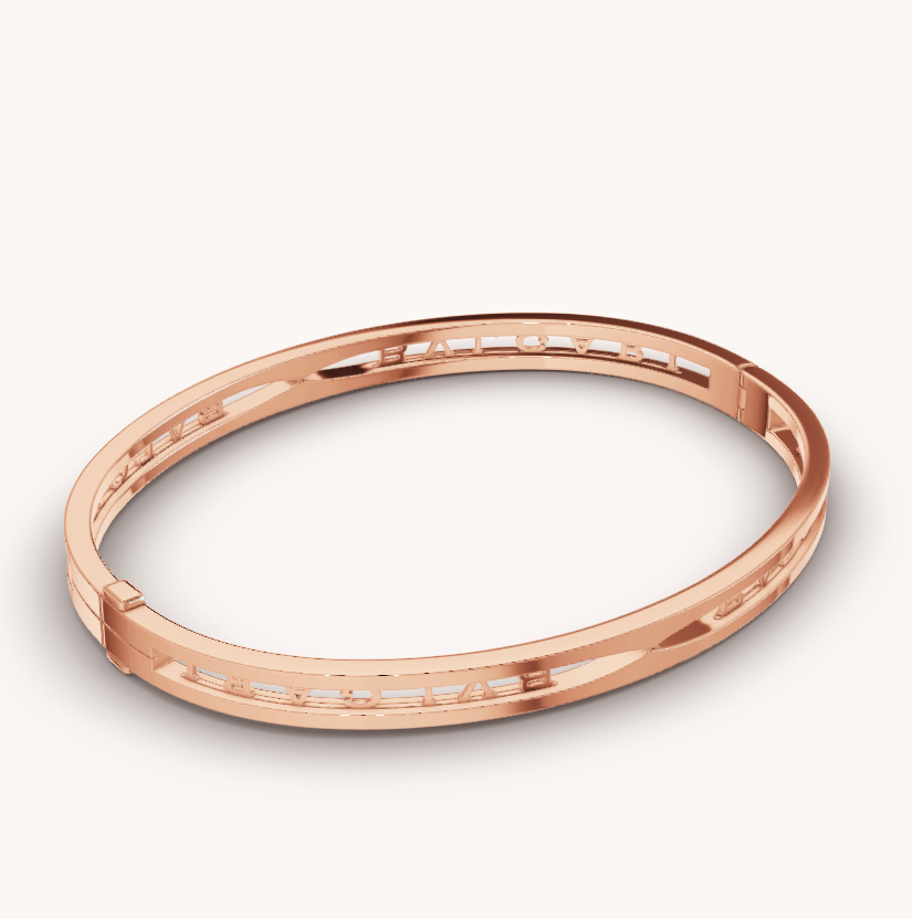 [Elitejewels]ZERO 1 SPIRAL LOGO PINK GOLD BRACELET