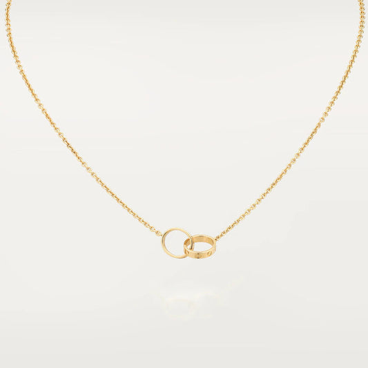 [Elitejewels]LOVE NECKLACE DOUBLE RING GOLD