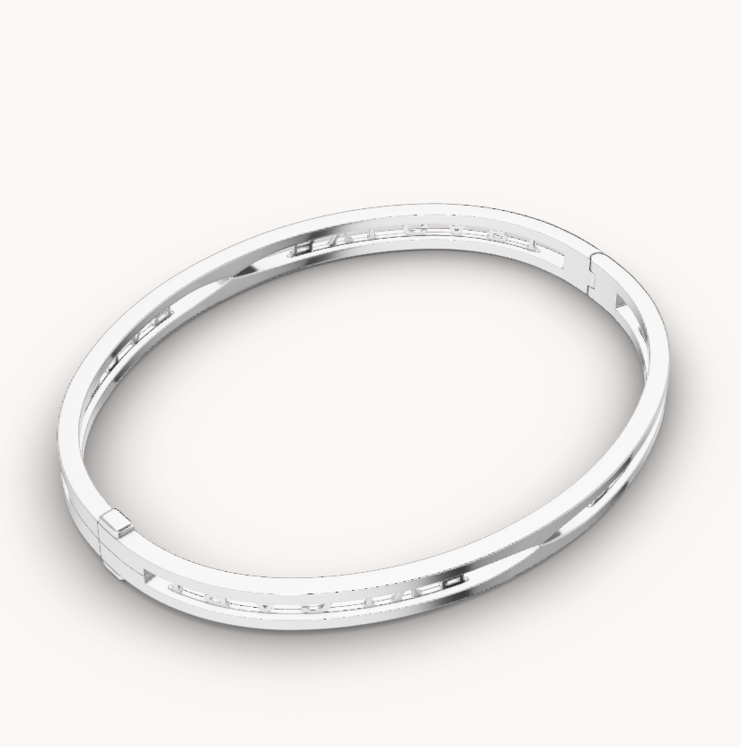 [Elitejewels]ZERO 1 SPIRAL LOGO SILVER BRACELET