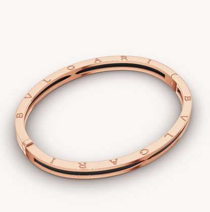 [Elitejewels]ZERO 1 PINK GOLD WITH BLACK CERAMIC BRACELET