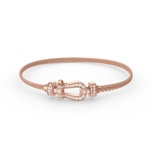 [Everoly JW]FORCE SMALL HORSESHOE  DIAMOND CHAIN ROPE BRACELET