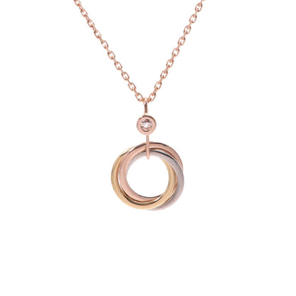 [Elitejewels]TRINITY SILVER GOLD PINK GOLD NECKLACE