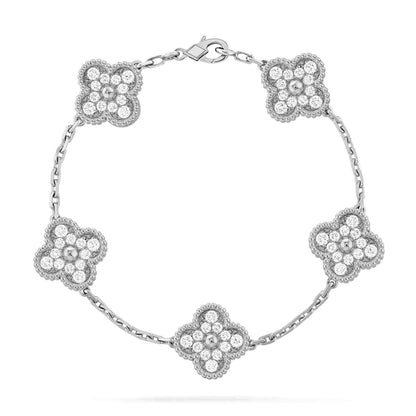 [Everoly JW]  CLOVER 5 MOTIF FULL DIAMOND BRACELET COLLECTION