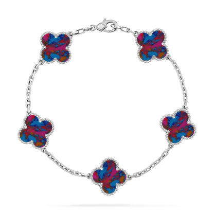 [Everoly JW] CLOVER 5 MOTIF COLOR GEMSTONES BRACELET COLLECTION