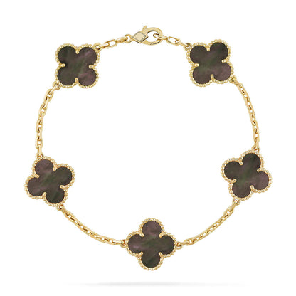 [Everoly JW]  CLOVER 5 MOTIF GRAY MOP BRACELET COLLECTION