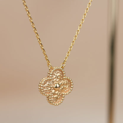 [Elitejewels]CLOVER 15MM  BRONZING NECKLACE