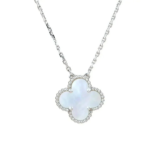 [Elitejewels]CLOVER  15MM WHITE MOTHER-OF-PEARL SILVER