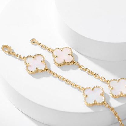 [Elitejewels]CLOVER 10 MOTIFS WHITE MOTHER OF PEARL NECKLACE