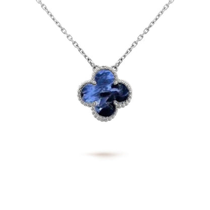 [Everoly JW]CLOVER 15MM PIETERSITE NECKLACE SILVER