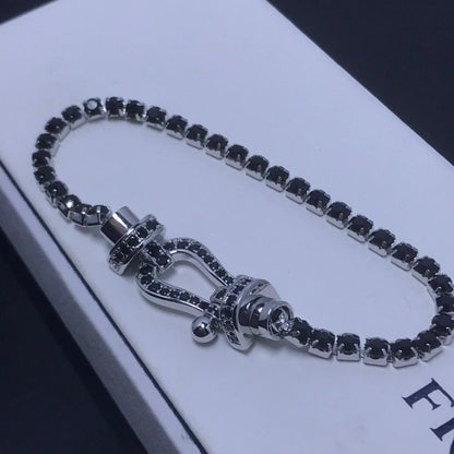 [Elitejewels]FORCE  LARGE HORSESHOE FULL DIAMOND TENNIS BRACELET