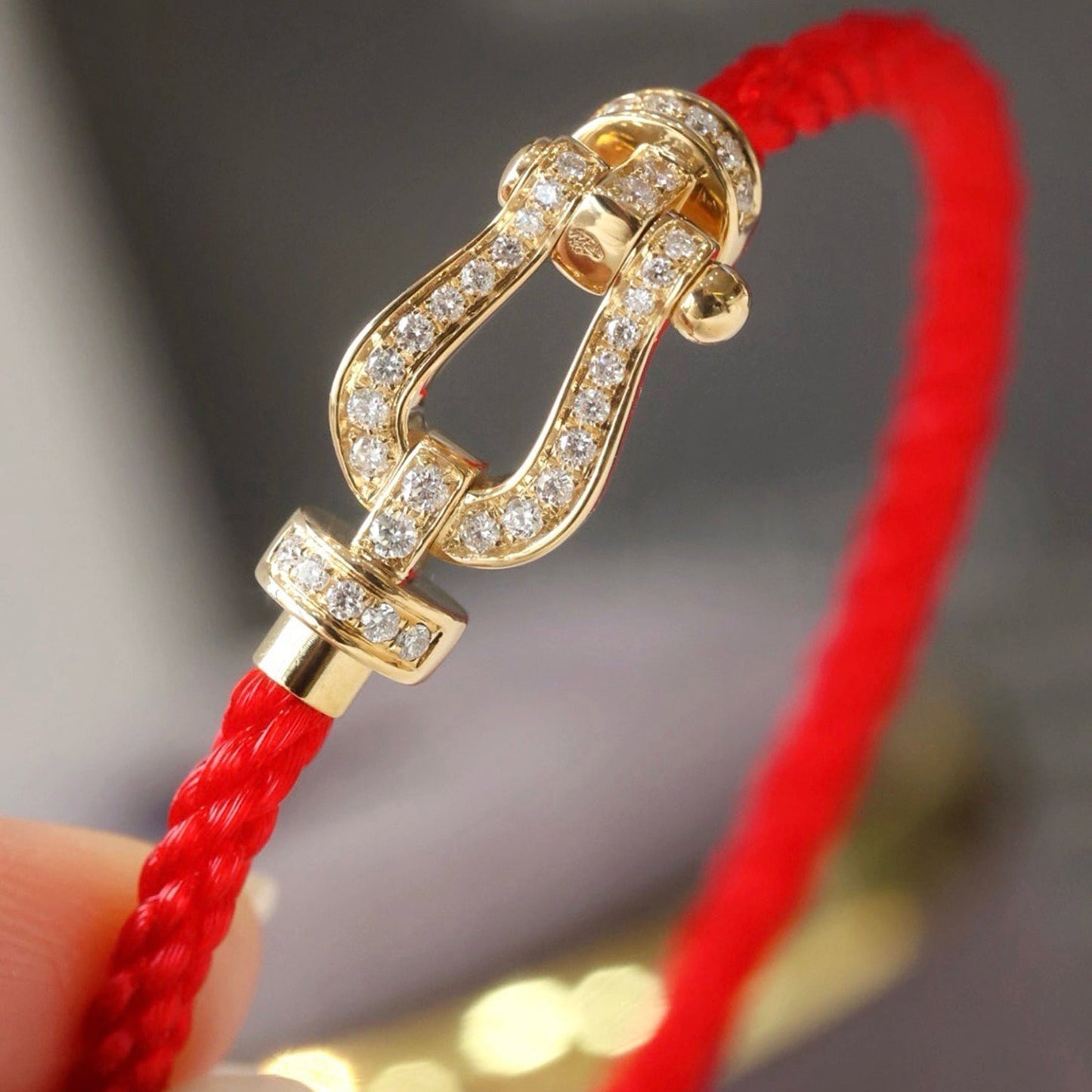 [Everoly JW]FORCE LARGE HORSESHOE FULL DIAMOND BRACELET GOLD