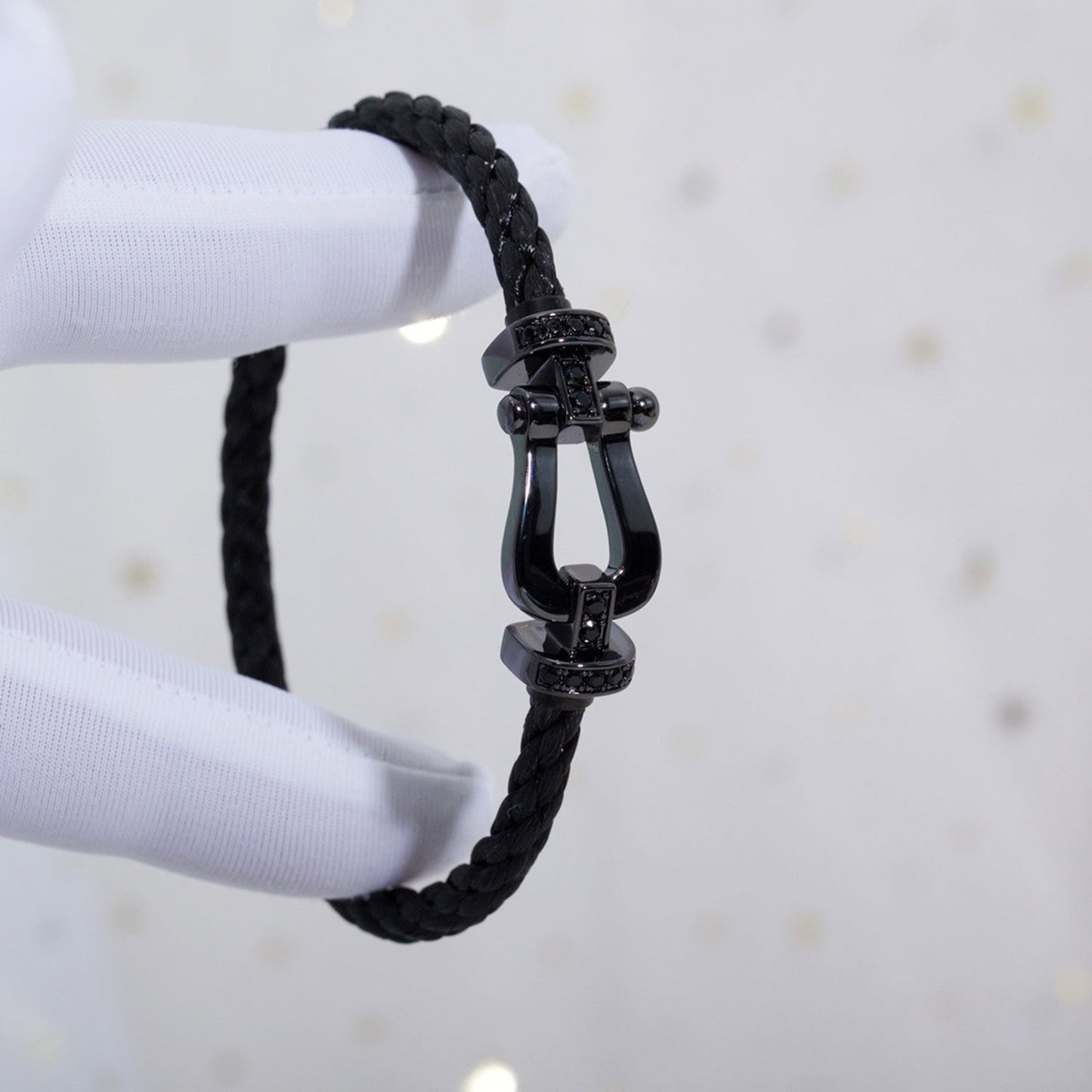 [Elitejewels]FORCE LARGE SERIES HORSESHOE BLACK SAMURAI BRACELET