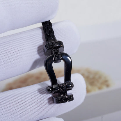 [Elitejewels]FORCE LARGE SERIES HORSESHOE BLACK SAMURAI BRACELET